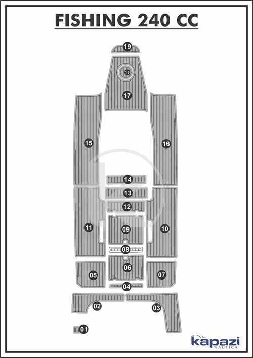 Tapete PVC Thermo Deck Comfort para Fishing 240 CC - Completo