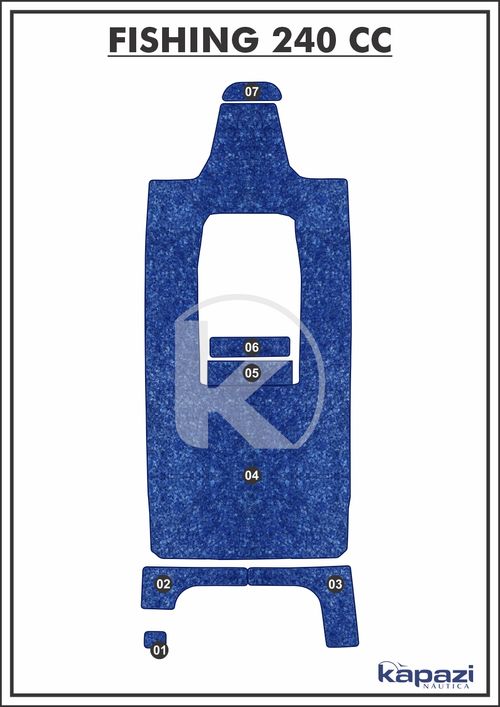 Tapete Têxtil Nauti Clean para Fishing 240 CC - Completo