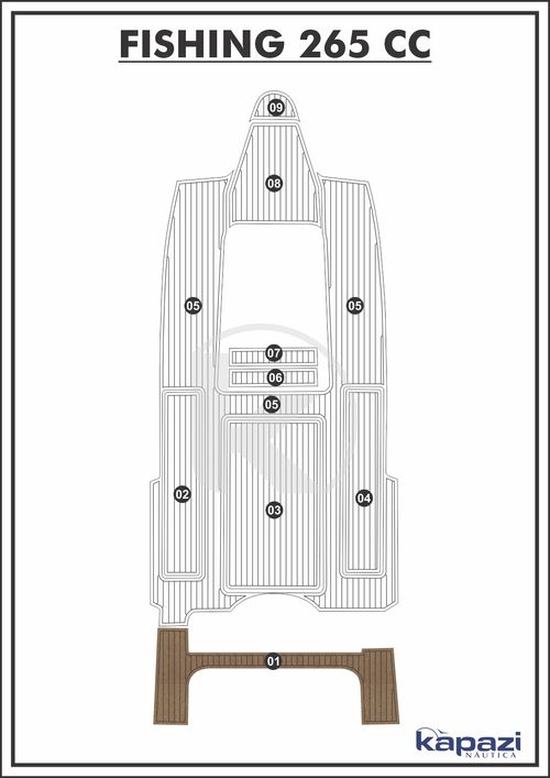 Tapete PVC Thermo Deck Beach para Fishing 265 CC - Plataforma