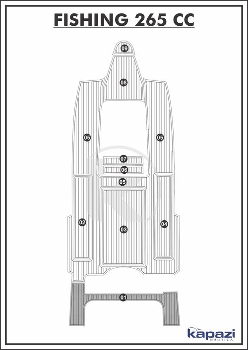 Tapete PVC Thermo Deck Comfort para Fishing 265 CC - Plataforma