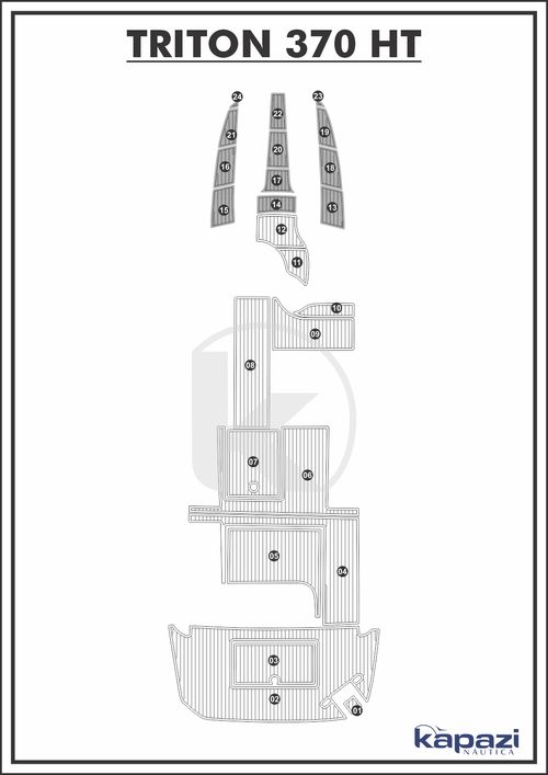 Tapete PVC Thermo Deck Comfort para Triton 370 HT - Proa
