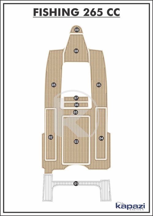 Tapete EVA Soft Tech para Fishing 265 CC - Cockpit