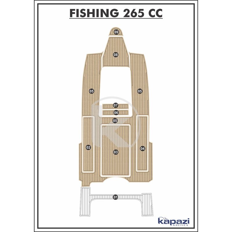 Tapete-EVA-Soft-Tech-para-Fishing-265-CC-Cockpit-Areia-friso-Preto