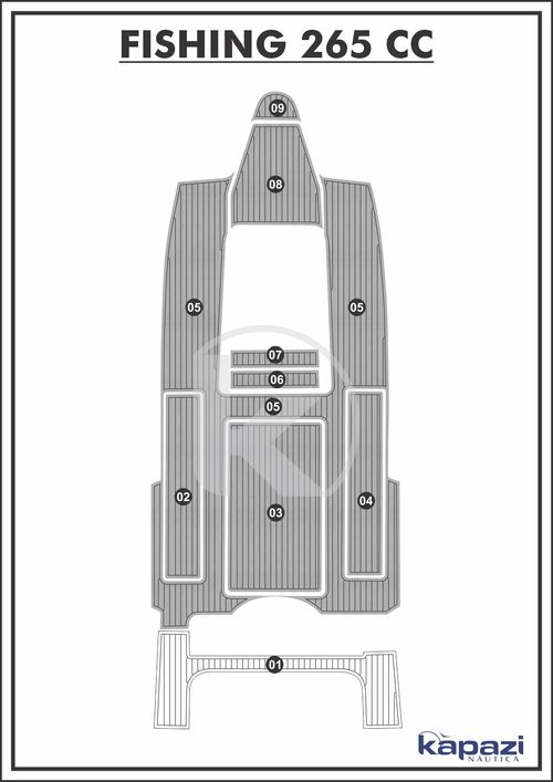 Tapete PVC Thermo Deck Comfort para Fishing 265 CC - Cockpit