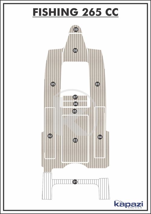 Tapete PVC Thermo Deck Classic para Fishing 265 CC - Cockpit