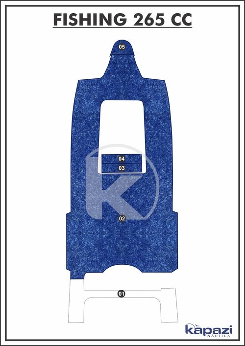 Tapete Têxtil Nauti Clean para Fishing 265 CC - Cockpit