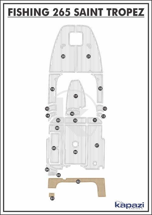 Tapete EVA Soft Tech para Fishing 265 Saint Tropez - Plataforma