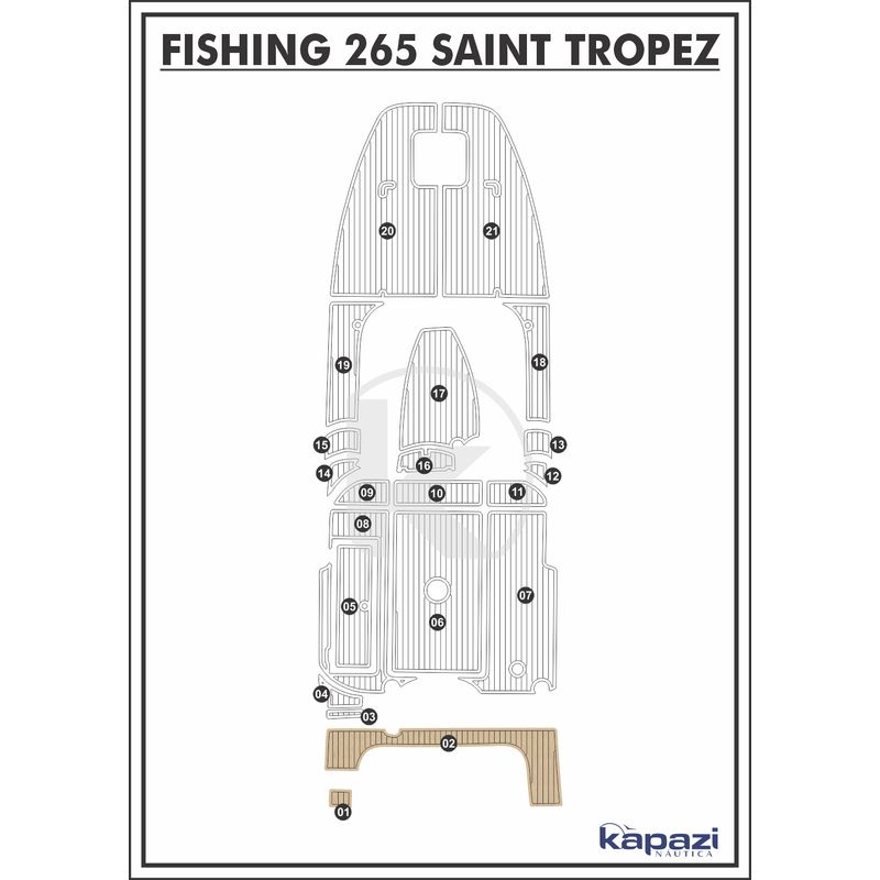 Tapete-EVA-Soft-Tech-para-Fishing-265-Saint-Tropez-Plataforma-Areia-friso-Preto