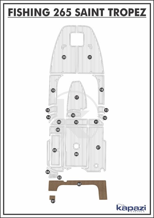 Tapete PVC Thermo Deck Beach para Fishing 265 Saint Tropez - Plataforma