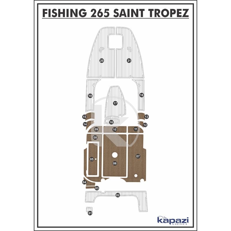 Tapete-PVC-Thermo-Deck-Beach-para-Fishing-265-Saint-Tropez-Cockpit-Natural-friso-Preto