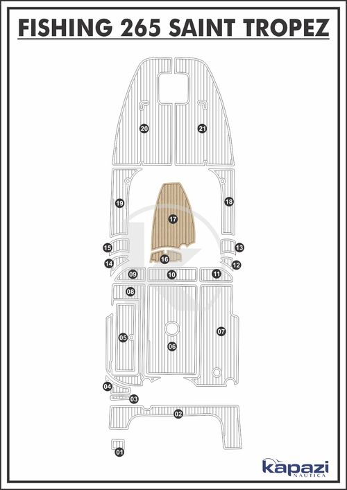 Tapete EVA Soft Tech para Fishing 265 Saint Tropez - Cabine