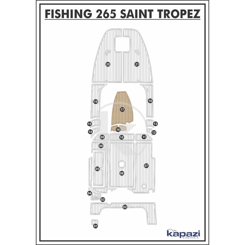 Tapete-EVA-Soft-Tech-para-Fishing-265-Saint-Tropez-Cabine-Areia-friso-Preto