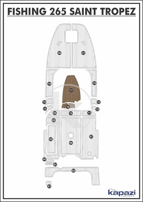 Tapete PVC Thermo Deck Beach para Fishing 265 Saint Tropez - Cabine