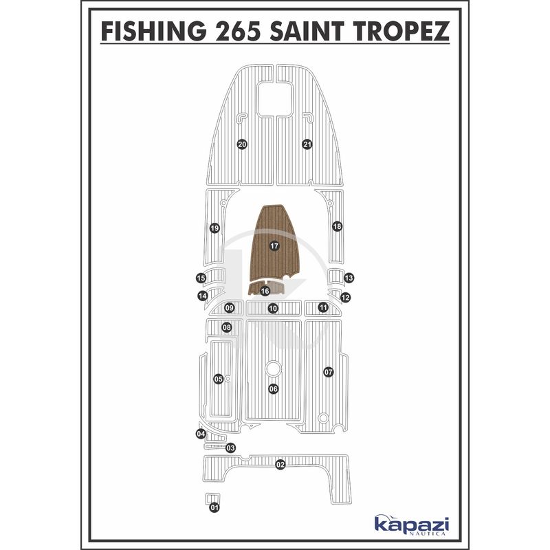 Tapete-PVC-Thermo-Deck-Beach-para-Fishing-265-Saint-Tropez-Cabine-Natural-friso-Preto