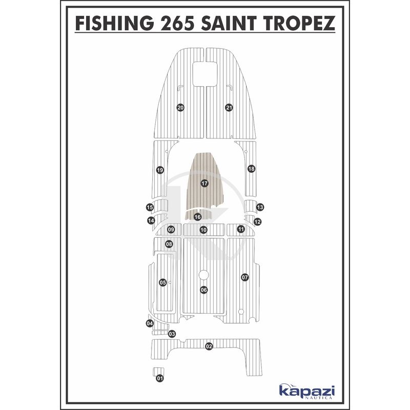 Tapete-PVC-Thermo-Deck-Classic-para-Fishing-265-Saint-Tropez-Cabine-Areia-friso-Preto