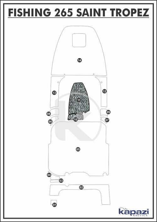 Tapete PVC Náutico Trançado para Fishing 265 Saint Tropez - Cabine