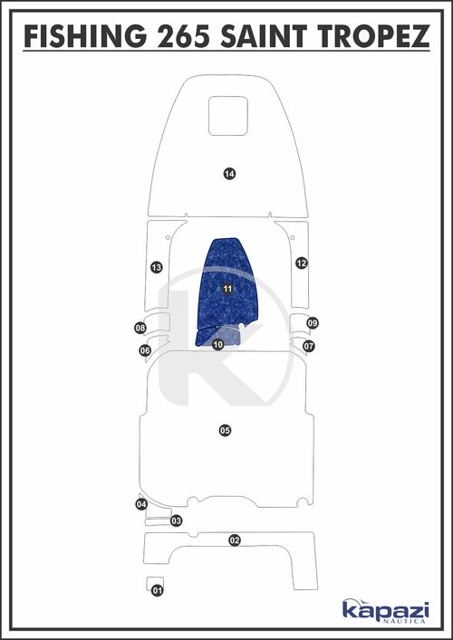Tapete Têxtil Nauti Clean para Fishing 265 Saint Tropez - Cabine