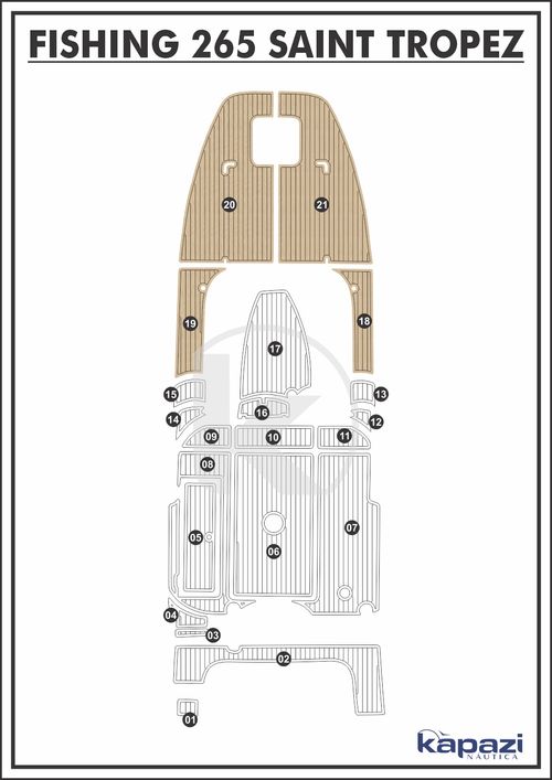 Tapete EVA Soft Tech para Fishing 265 Saint Tropez - Proa