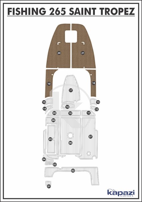 Tapete PVC Thermo Deck Beach para Fishing 265 Saint Tropez - Proa