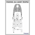 Tapete-PVC-Thermo-Deck-Comfort-para-Fishing-265-Saint-Tropez-Proa-Cinza-friso-Preto