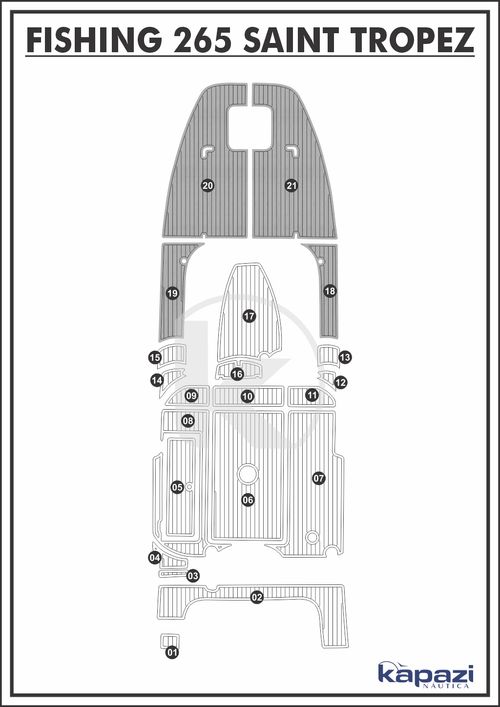 Tapete PVC Thermo Deck Comfort para Fishing 265 Saint Tropez - Proa