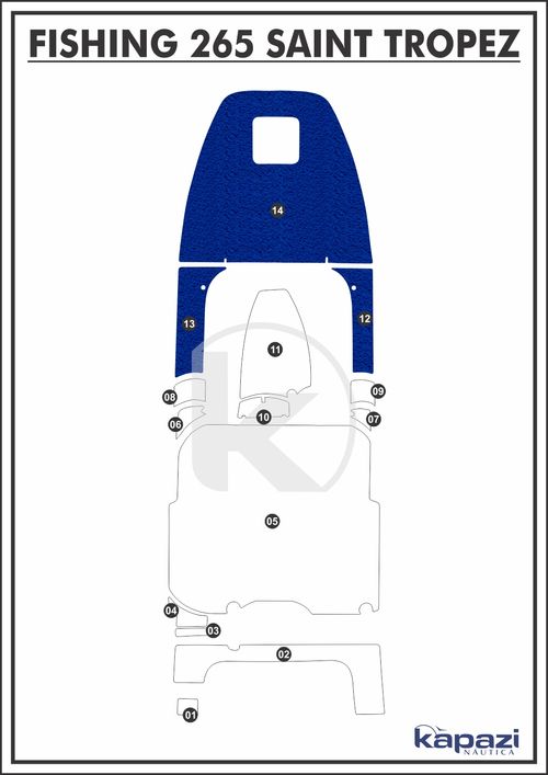 Tapete PVC Vinil Kap para Fishing 265 Saint Tropez - Proa