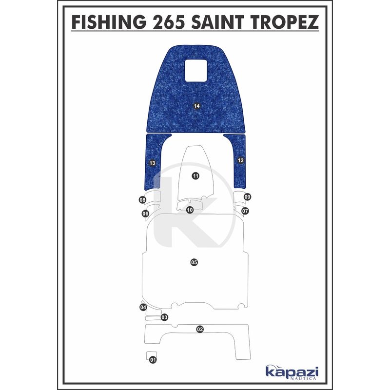 Tapete-Textil-Nauti-Clean-para-Fishing-265-Saint-Tropez-Proa-Azul-Maritimo-com-Borda