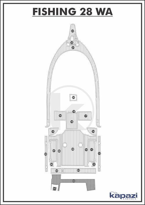Tapete PVC Thermo Deck Comfort para Fishing 28 WA - Plataforma
