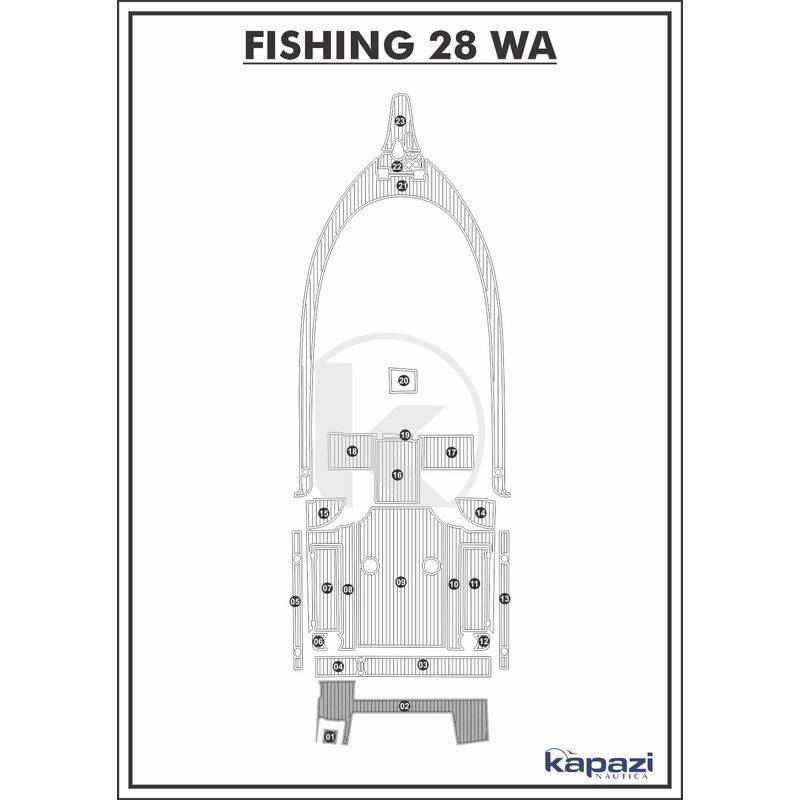 Tapete-PVC-Thermo-Deck-Comfort-para-Fishing-28-WA-Plataforma-Cinza-friso-Preto