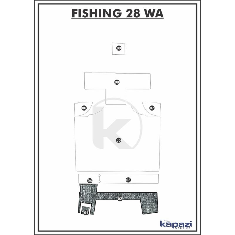 Tapete-PVC-Nautico-Trancado-para-Fishing-28-WA-Plataforma-Branco-e-Preto-com-Borda