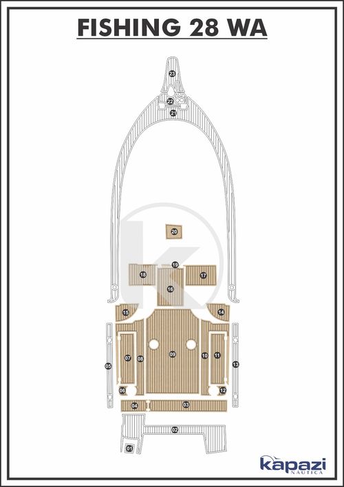 Tapete EVA Soft Tech para Fishing 28 WA - Cockpit