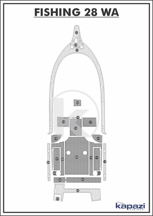 Tapete PVC Thermo Deck Comfort para Fishing 28 WA - Cockpit