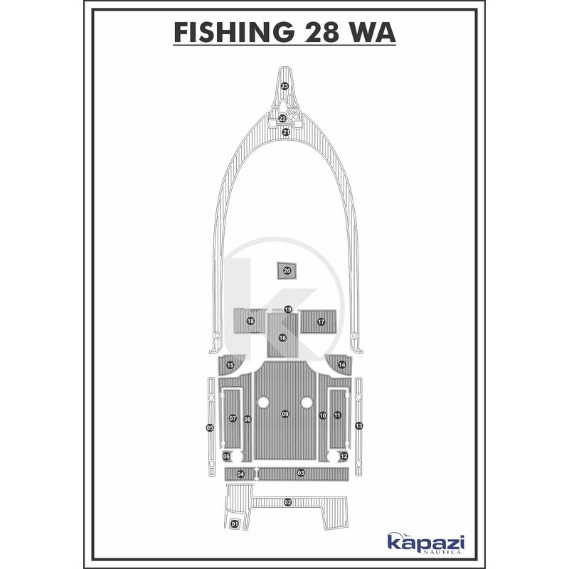Tapete-PVC-Thermo-Deck-Comfort-para-Fishing-28-WA-Cockpit-Cinza-friso-Preto