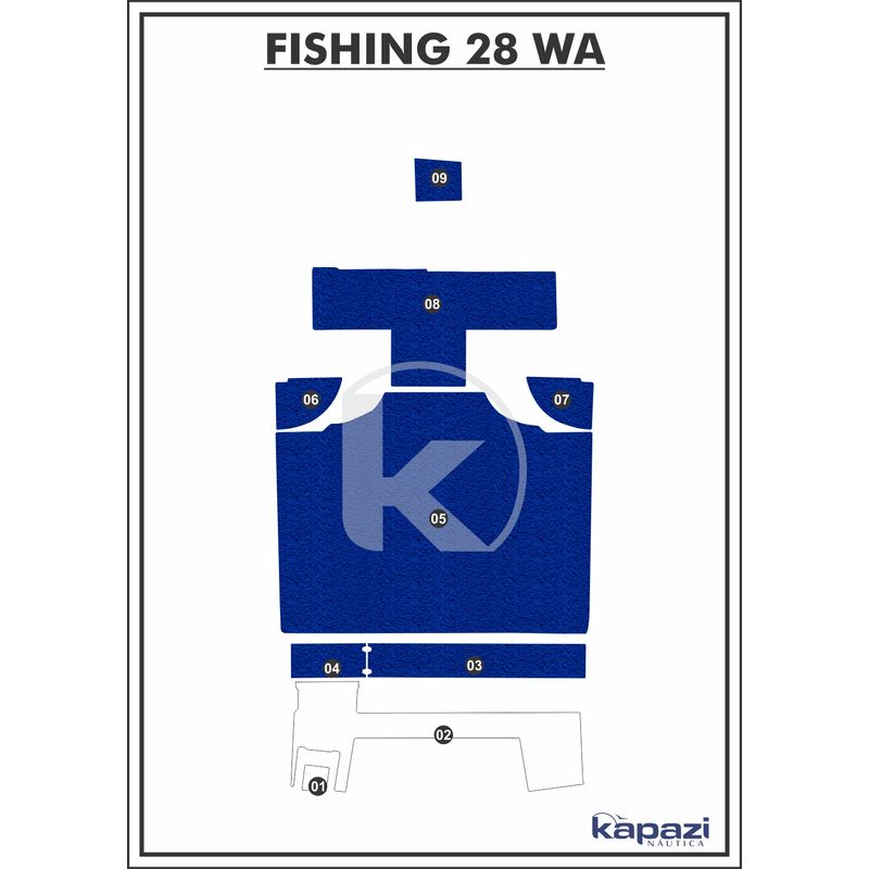 Tapete-PVC-Vinil-Kap-para-Fishing-28-WA-Cockpit-Azul-Royal