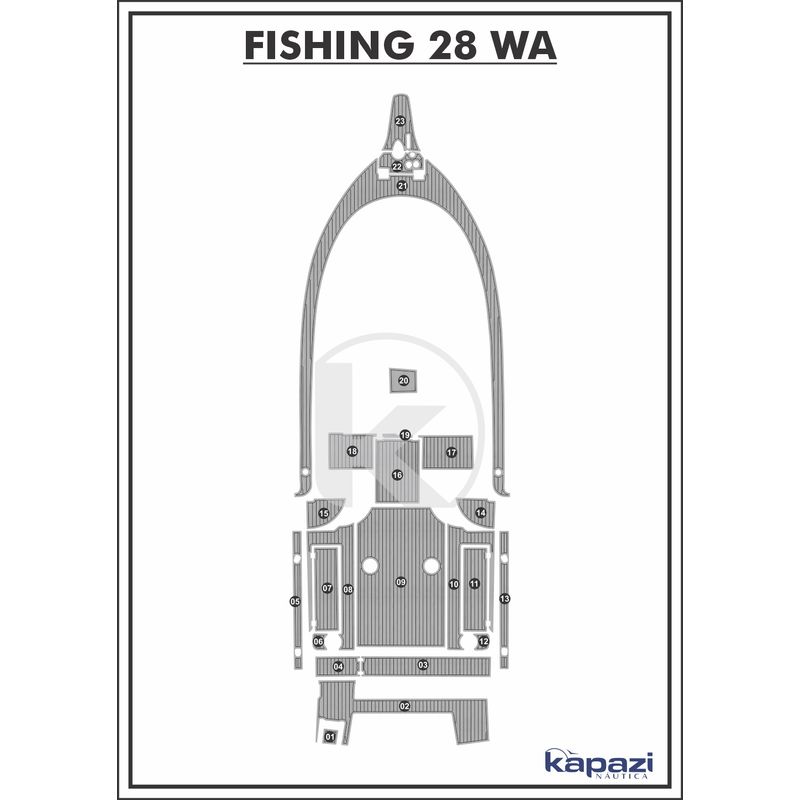 Tapete-PVC-Thermo-Deck-Comfort-para-Fishing-28-WA-Completo-Cinza-friso-Preto