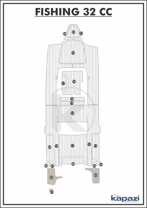 Tapete PVC Thermo Deck Classic para Fishing 320 CC - Plataforma
