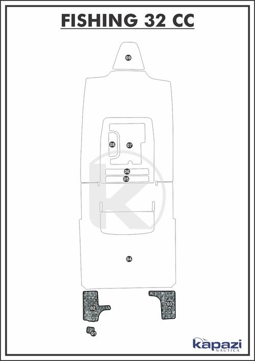 Tapete PVC Náutico Trançado para Fishing 320 CC - Plataforma