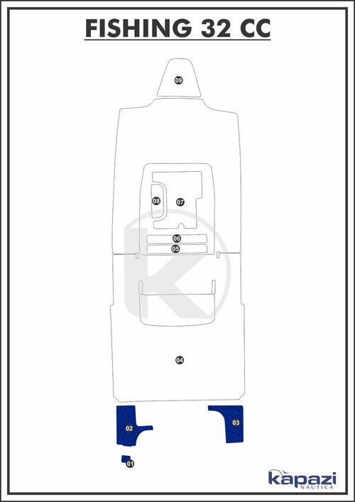 Tapete PVC Vinil Kap para Fishing 320 CC - Plataforma