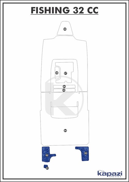 Tapete Têxtil Nauti Clean para Fishing 320 CC - Plataforma