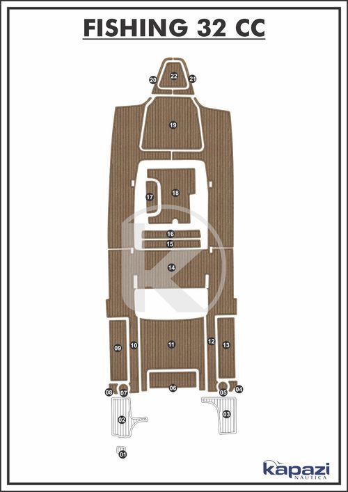Tapete PVC Thermo Deck Beach para Fishing 320 CC - Cockpit