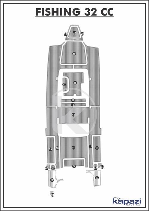 Tapete PVC Thermo Deck Comfort para Fishing 320 CC - Cockpit