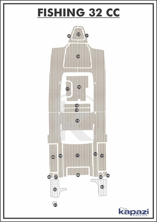 Tapete PVC Thermo Deck Classic para Fishing 320 CC - Cockpit