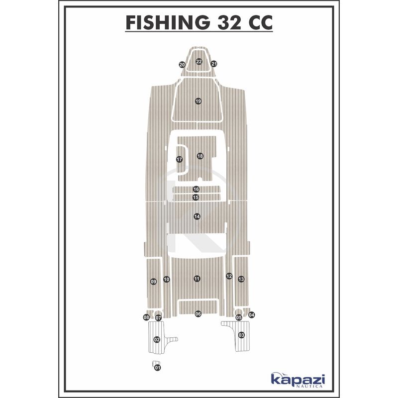 Tapete-PVC-Thermo-Deck-Classic-para-Fishing-32-CC-Cockpit-Areia-friso-Preto