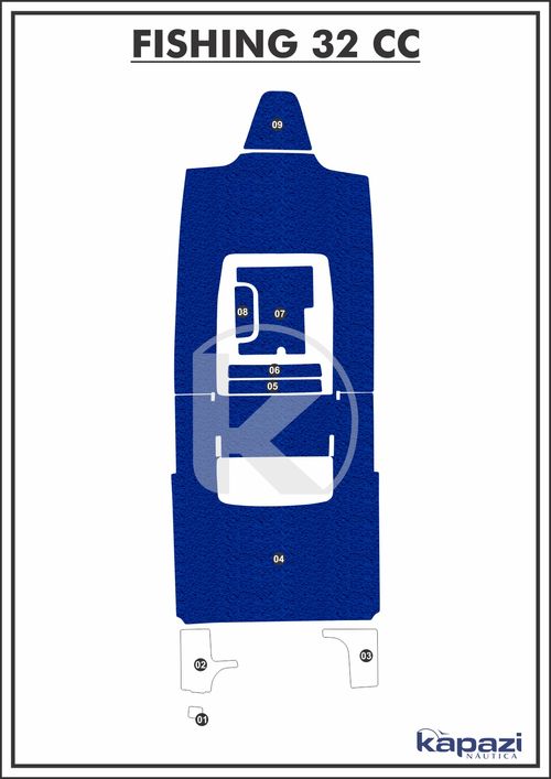 Tapete PVC Vinil Kap para Fishing 320 CC - Cockpit