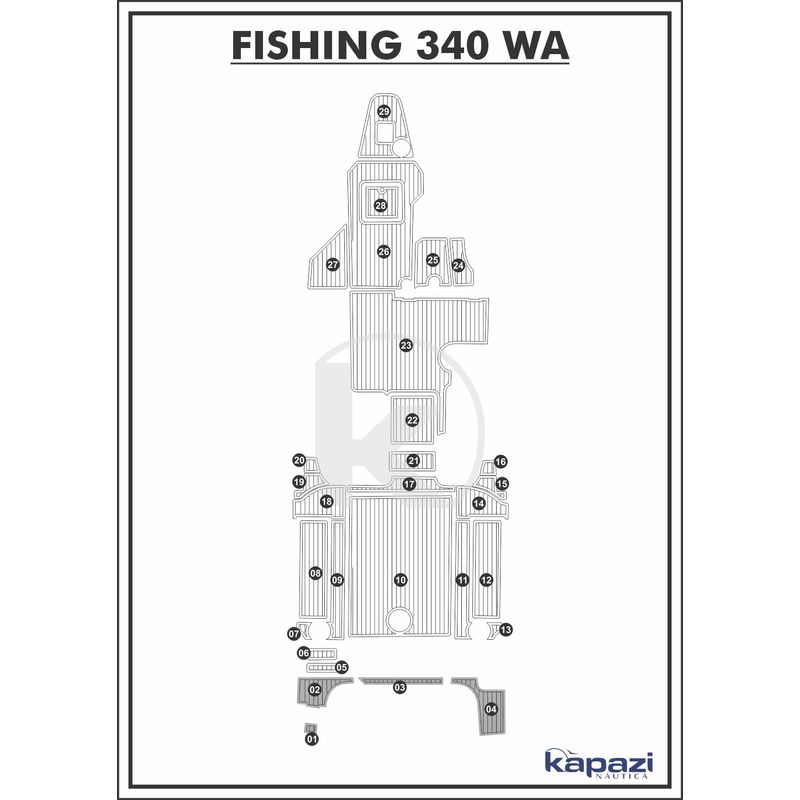 Tapete-PVC-Thermo-Deck-Comfort-para-Fishing-340-WA-Plataforma-Cinza-friso-Preto