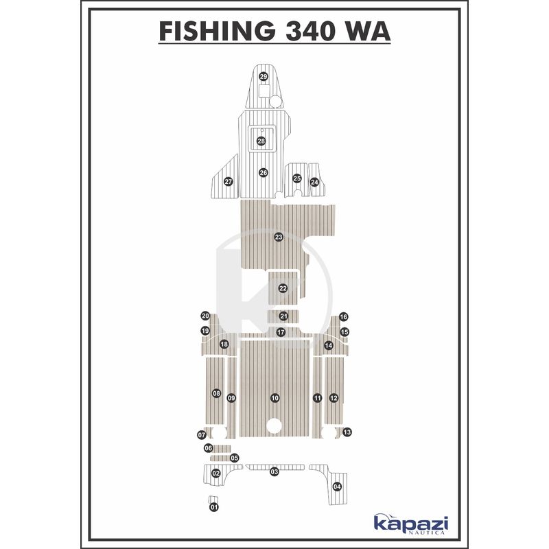 Tapete-PVC-Thermo-Deck-Classic-para-Fishing-340-WA-Cockpit-Areia-friso-Preto
