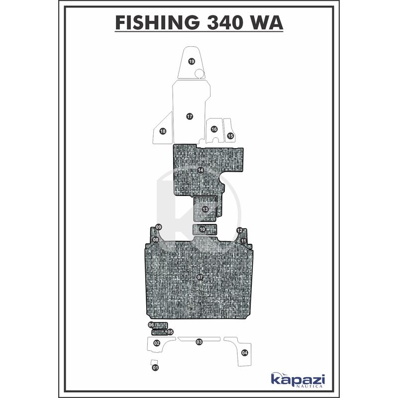 Tapete-PVC-Nautico-Trancado-para-Fishing-340-WA-Cockpit-Branco-e-Preto-com-Borda