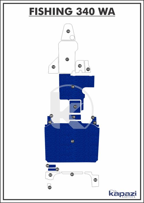 Tapete PVC Vinil Kap para Fishing 340 WA - Cockpit