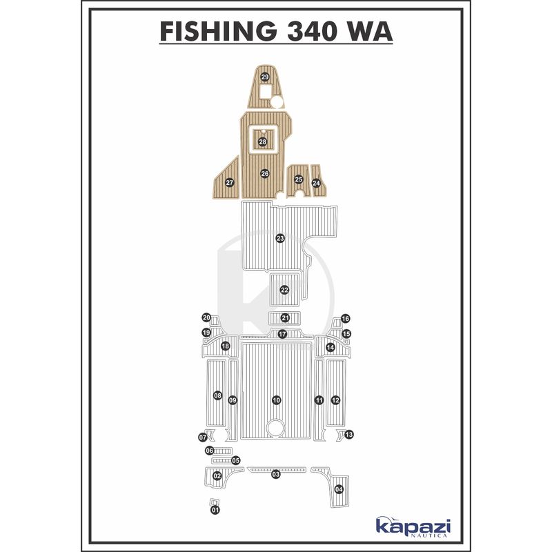 Tapete-EVA-Soft-Tech-para-Fishing-340-WA-Cabine-Areia-friso-Preto