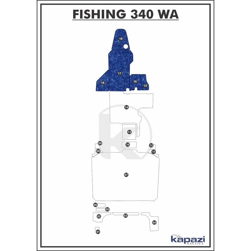 Tapete-Textil-Nauti-Clean-para-Fishing-340-WA-Cabine-Azul-Maritimo-com-Borda